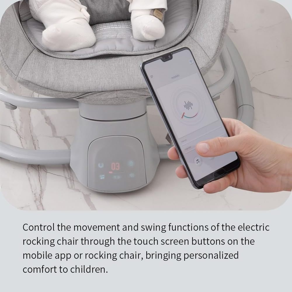 Mastela 4-in-1 Baby Swing Rocker with Dinner Plate app control Adjustable backrest Baby 4-in-1 Mastela Baby Swing Bouncer