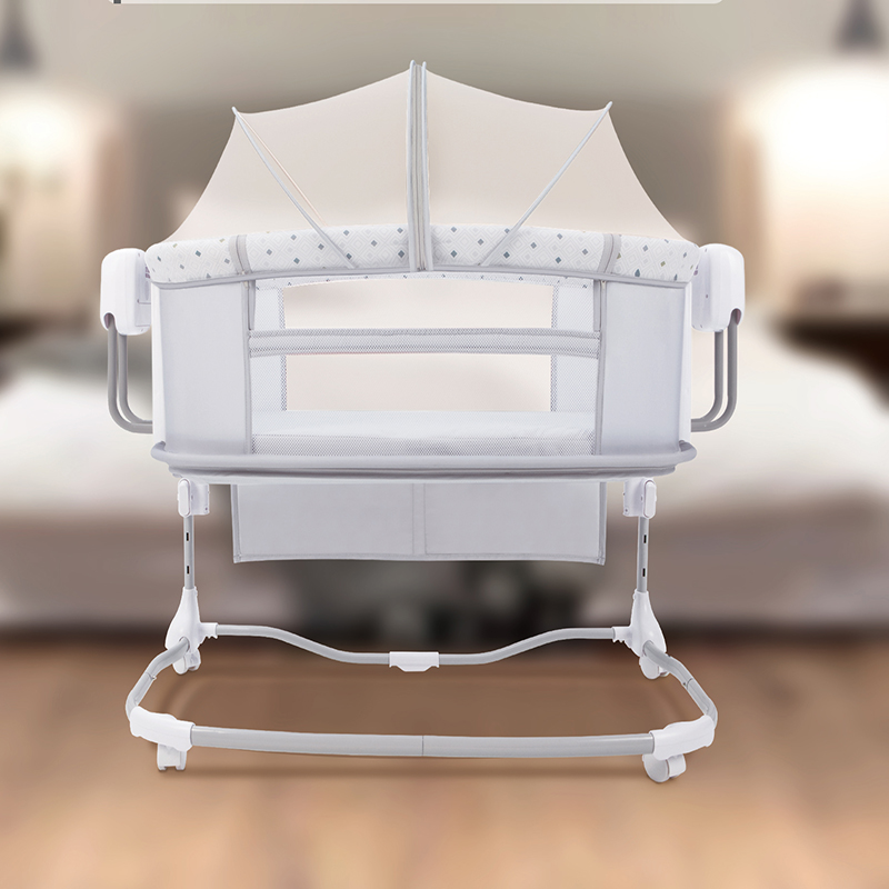 Mastela 3-in-1 Electric Swing Bedside Crib Intelligent Baby Bassinet Beside Sleeper Cradle Multi Functions Adjustable Height