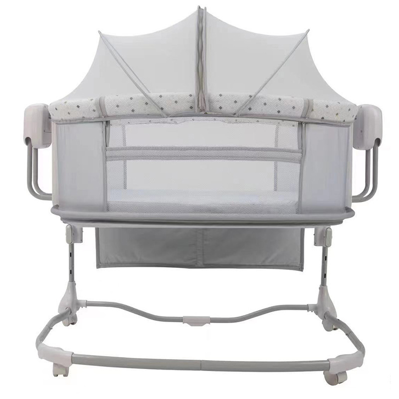 Mastela 3-in-1 Electric Swing Bedside Crib Intelligent Baby Bassinet Beside Sleeper Cradle Multi Functions Adjustable Height