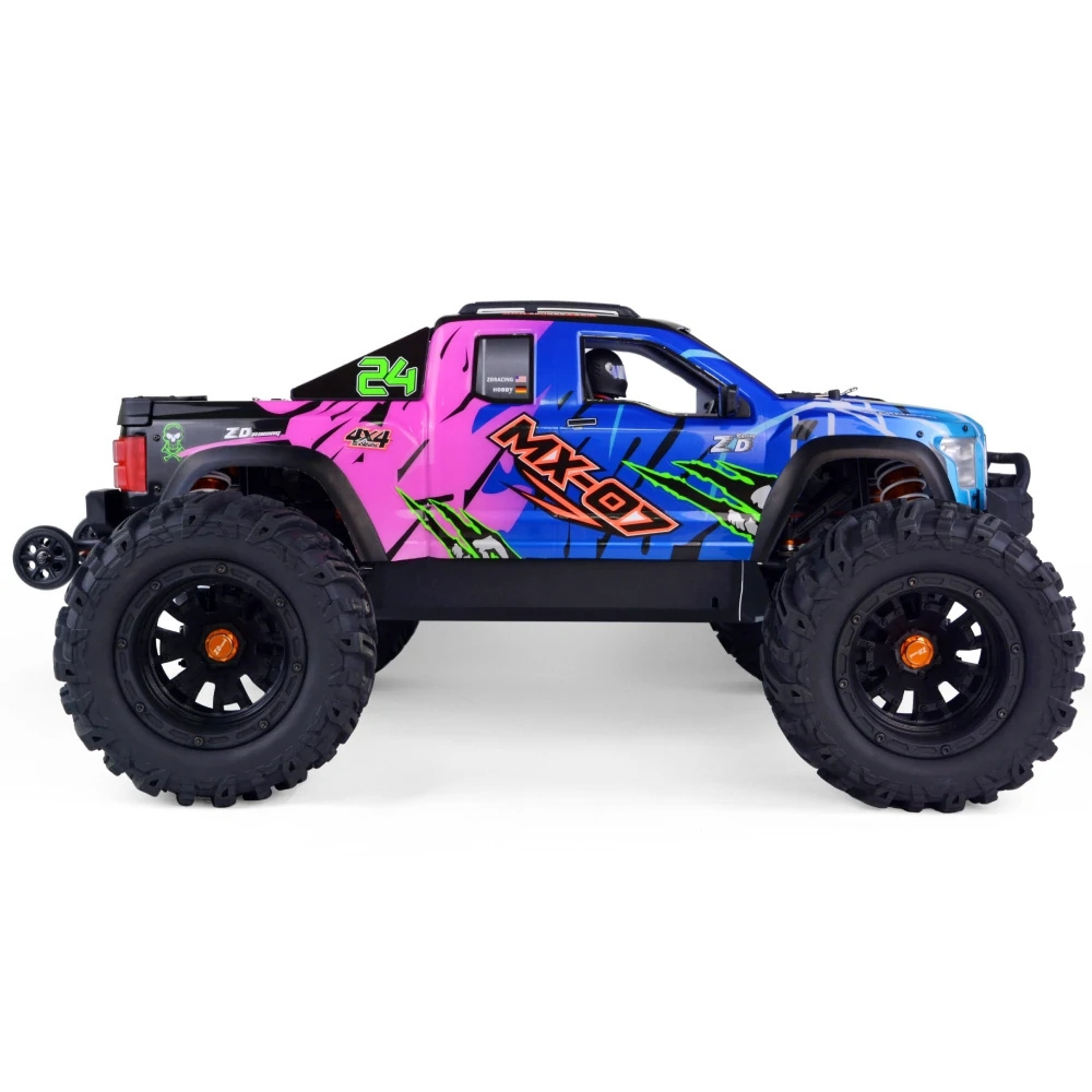 ZD Racing 1/7 Big 2.4G 4WD Monster 80km/h 8S Battery Brushless Motor Hobbywing ESC Off-Road Truck Aluminum Part RC Car MX-07 KIT