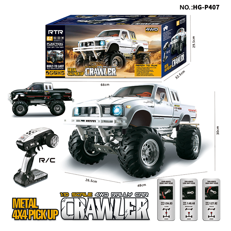 HG P407 Rock Crawler Radio Control Car 1/10 4WD Pickup Truck RC RTR Hobby Toy Out Door Vehicle