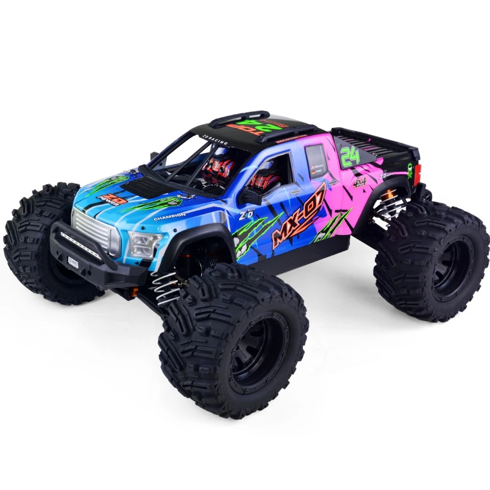 ZD Racing 1/7 Big 2.4G 4WD Monster 80km/h 8S Battery Brushless Motor Hobbywing ESC Off-Road Truck Aluminum Part RC Car MX-07 KIT