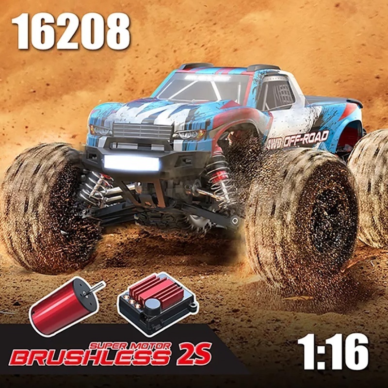 MJX Hyper Go 16208 1/16 Brushless Remote Control Monster Truck 4X4 4WD 45km/H Electric Truggy Toys High Speed RC Hobby Model Car