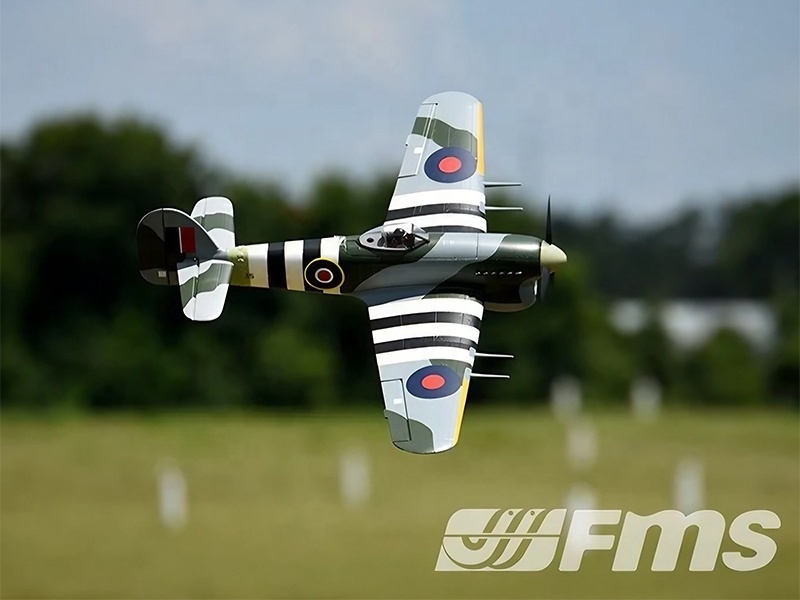 FMS Typhoon 1100mm PNP Warbird RC Plane with Scale 3-Blade Propeller & Retractable Landing Gear RAF Livery