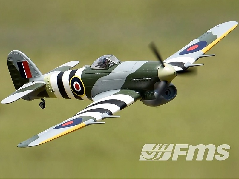 FMS Typhoon 1100mm PNP Warbird RC Plane with Scale 3-Blade Propeller & Retractable Landing Gear RAF Livery