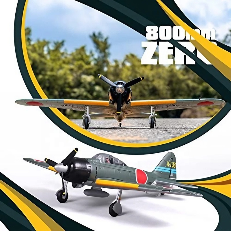 FMS 800mm Zero A6M3 V2 Quick Build RC Fighter Hobby Model Plane Powerful Outrunner Motor PNP