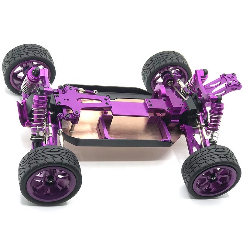 Upgraded CNC Metal Aluminum Chassis Frame Differential For Wltoys 144001 144010 144002 Buggy With Tire Motor Gear RC Car Parts