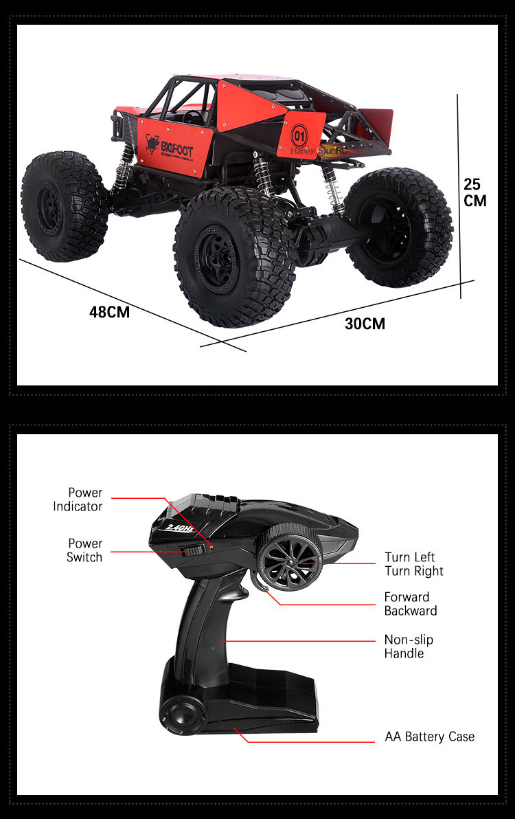 Durable 1/8 All Terrain Waterproof Rock Climbing Desert Short Course Car Shock Absorber Remote Control RC Monster Truck