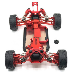 Upgraded CNC Metal Aluminum Chassis Frame Differential For Wltoys 144001 144010 144002 Buggy With Tire Motor Gear RC Car Parts