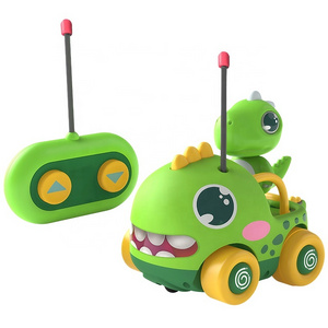 New 27Mhz Music Sound Plastic ABS Doll 4CH Electric Cartoon Pet Dinosaur Remote Control RC Toy Car Christmas Gift For Boys