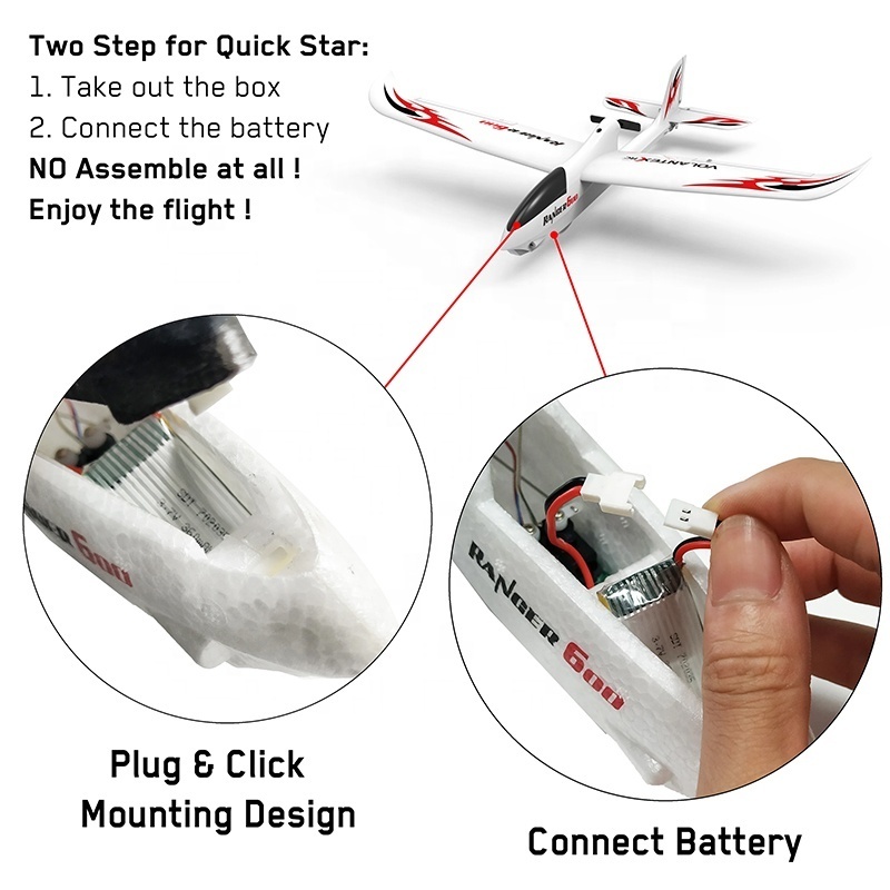 VolantexRC Ranger 600 761-2 RTF Beginner Electric EPP Foam With Gyro Pre-assembled Radio Control RC Glider Kit Park Flyer