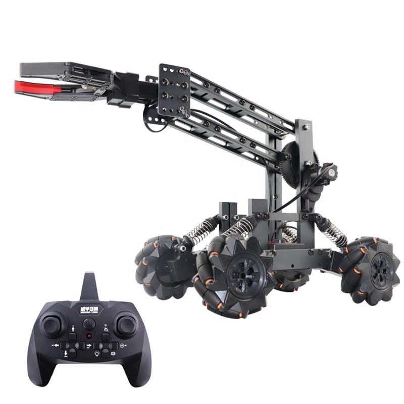 Metal alloy assembly 4x4 car program manipulator machine grab pick vehicle remote control robot arm toys diy kits rc clamp truck