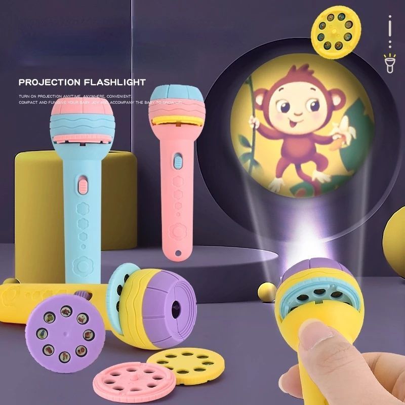 2023 hot Child Early Education Projector Slide Story Machine Bedtime Toy Girl Boy Lamp Glowing Kids Lightstick Flashlight