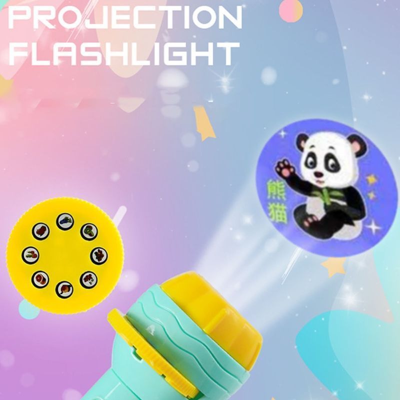 2023 hot Child Early Education Projector Slide Story Machine Bedtime Toy Girl Boy Lamp Glowing Kids Lightstick Flashlight