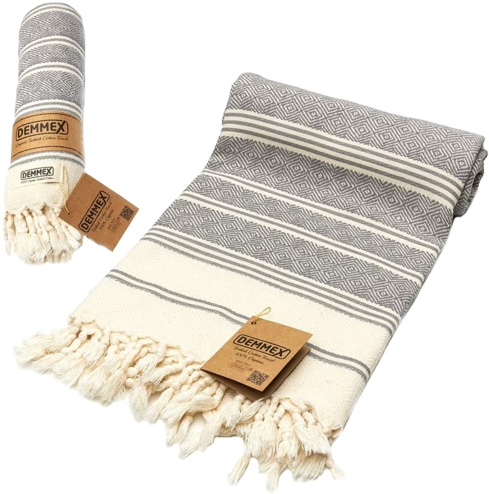 Certified 100% Organic Cotton Dye Weave Turkish Cotton Towel Bath Towel Beach Towel