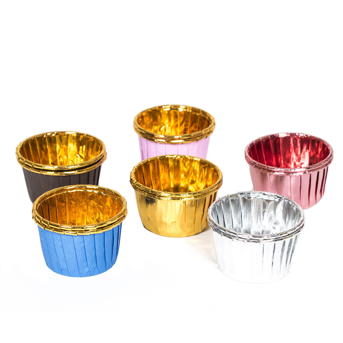 50pcs/Pack Aluminum Foil Baking Muffin Cupcake Liners Gold Cake Holders Metallic Rose Gold Silver Muffin Paper Cups