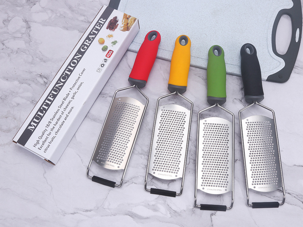 Set of 3 Lemon Zester Food Grater with Non-Slip Grip Handle for Kitchen for Cheese Parmesan Vegetable Ginger Garlic