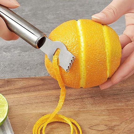 Lemon Zester Tool Citrus Peeler Zester Grater Stainless Steel Fruit Grater Peeling Knife Multipurpose Kitchen Gadget