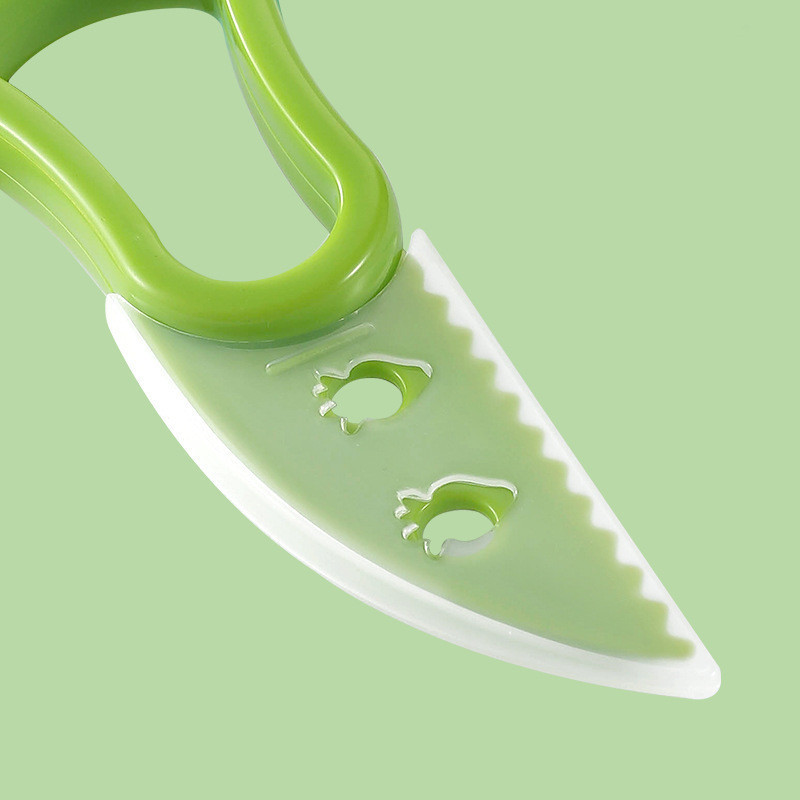 3 in 1 Kitchen Accessories Avocado Slicer Avocado Slicer and Cuber PP Plastic Green Fruit Peeler Cutter Tools