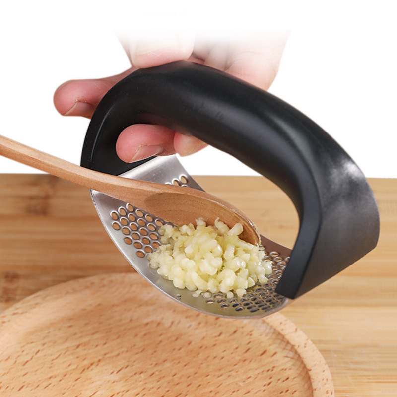 kitchen Accessories Plastic Manual Stainless Steel Garlic Press Crusher Grinder Rocker Pressed Garlic Chopper