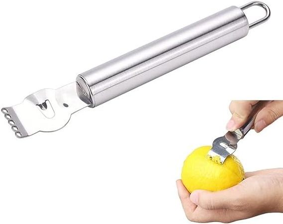 Lemon Zester Tool Citrus Peeler Zester Grater Stainless Steel Fruit Grater Peeling Knife Multipurpose Kitchen Gadget