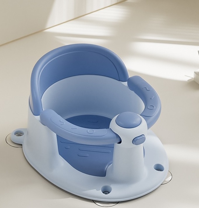 Portable Foldable Non-Slip Baby Bathtub Seat 4 Secure Suction Cups for Baby Sitting Up