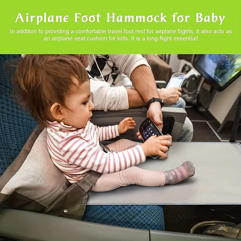 Toddler Airplane Footrest Airplane Seat Extender Mat Portable Travel Bed Hammock for Kids in the Plane