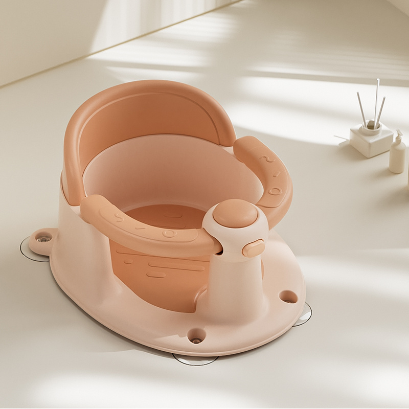 Portable Foldable Non-Slip Baby Bathtub Seat 4 Secure Suction Cups for Baby Sitting Up