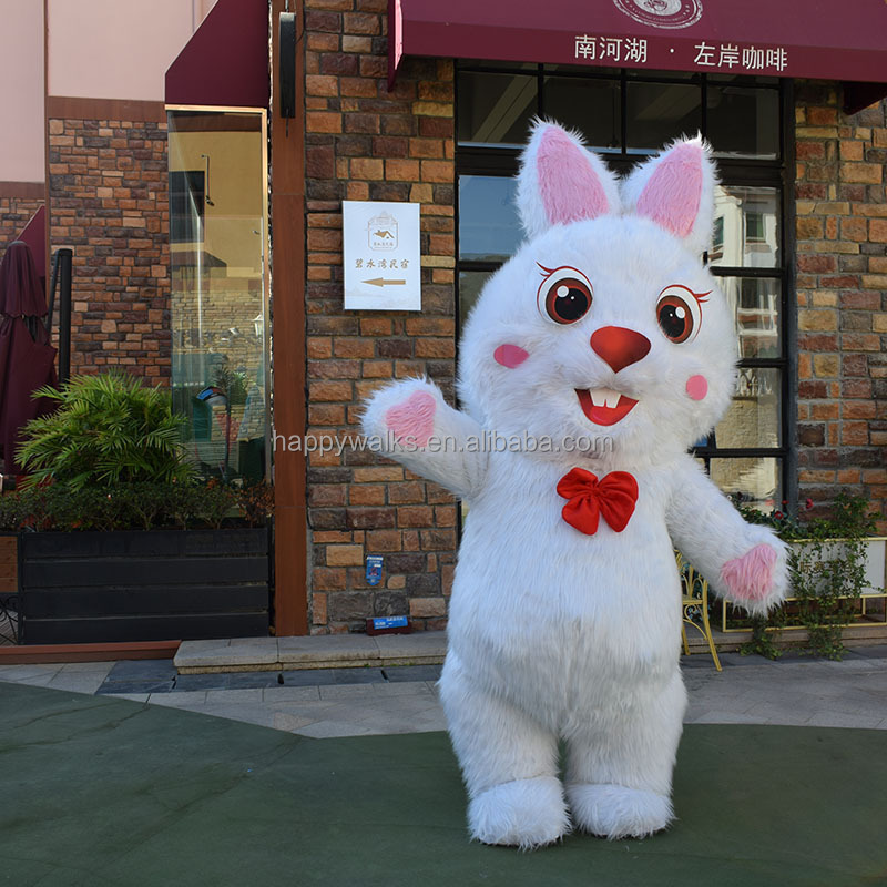 Happy Island Customized funny life size adult plush Rabbit animal cartoon mascot costume