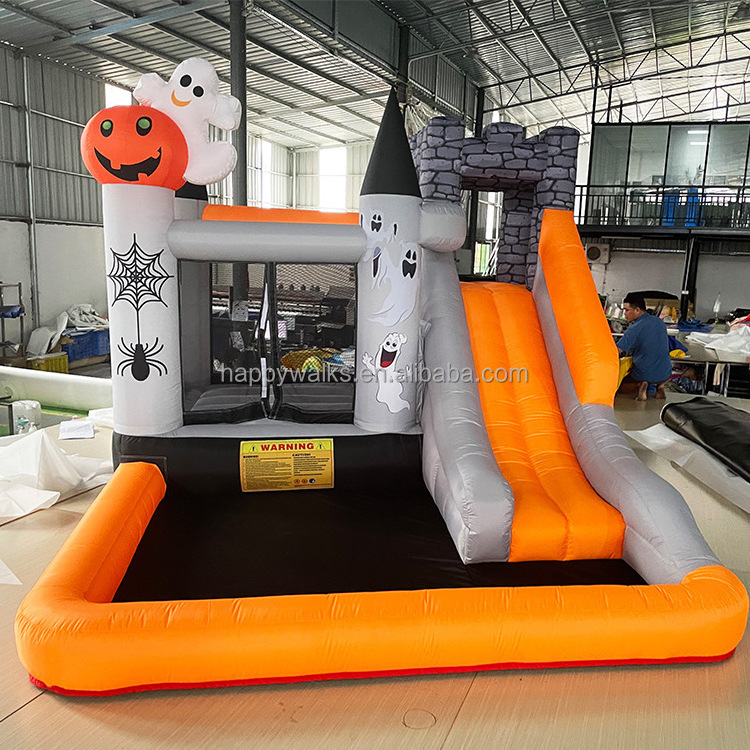 Halloween Party Inflatable Bouncer House Combo With Slide Pool for Rental