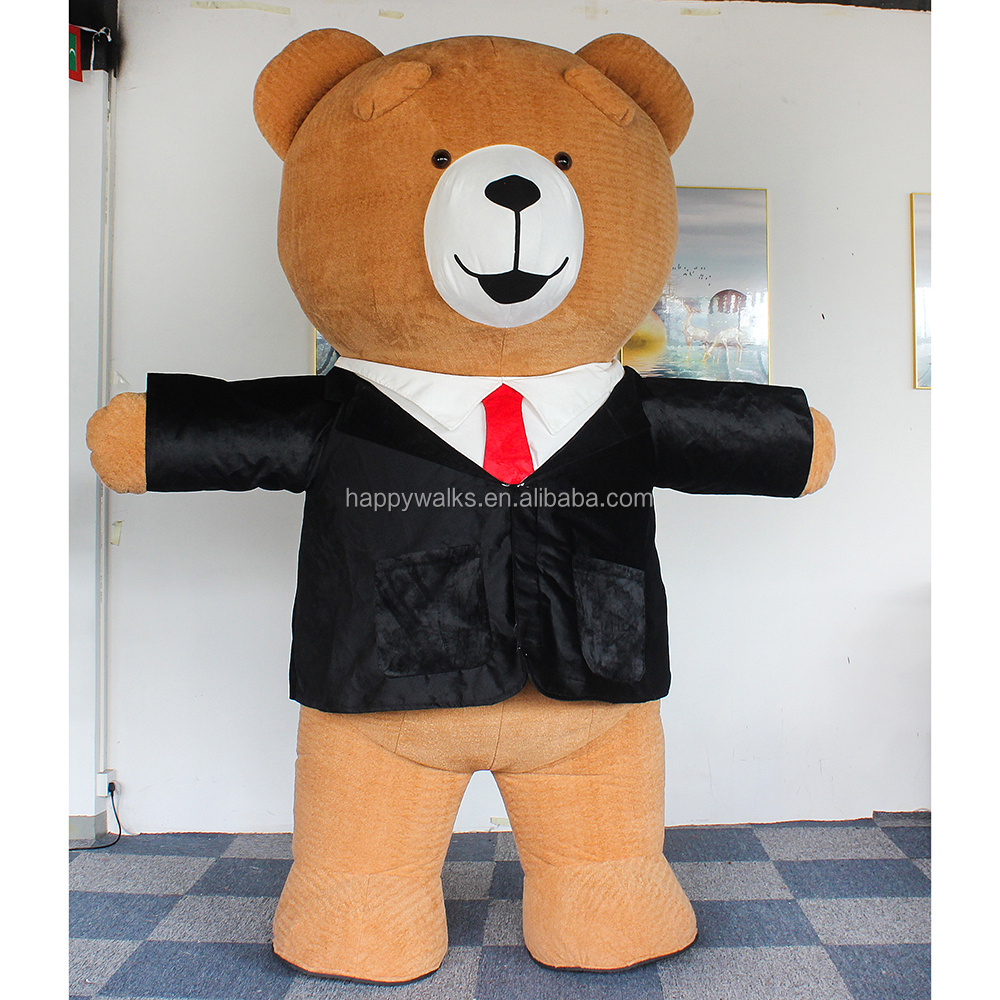 Wholesale 2m 2.6m 3m customized Giant Funny inflatable walking Teddy Suits Teddy Bear Mascot Costume