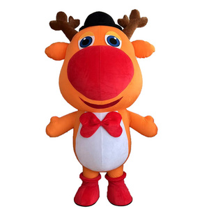 HAPPY WALK 2023 Customized Inflatable Christmas moose cartoon Cosplay walking Animal inflatable mascot costume