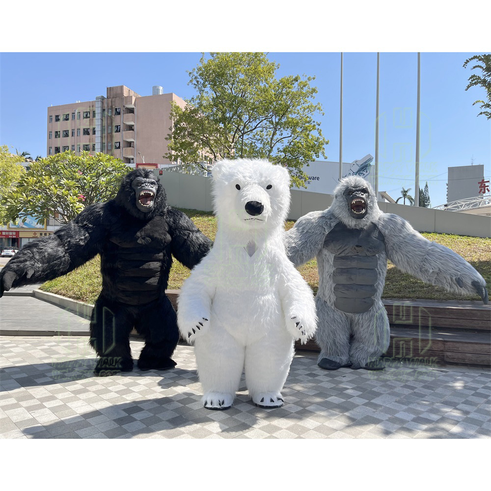 Customized animal mascot cartoon inflatable realistic gorilla costume for adult