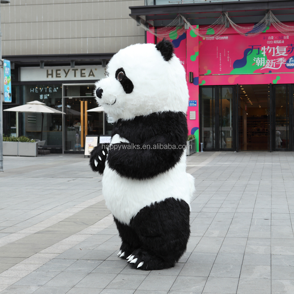 China hot sale 2.6m inflatable panda cartoon costume commercial inflatable giant panda mascot costume