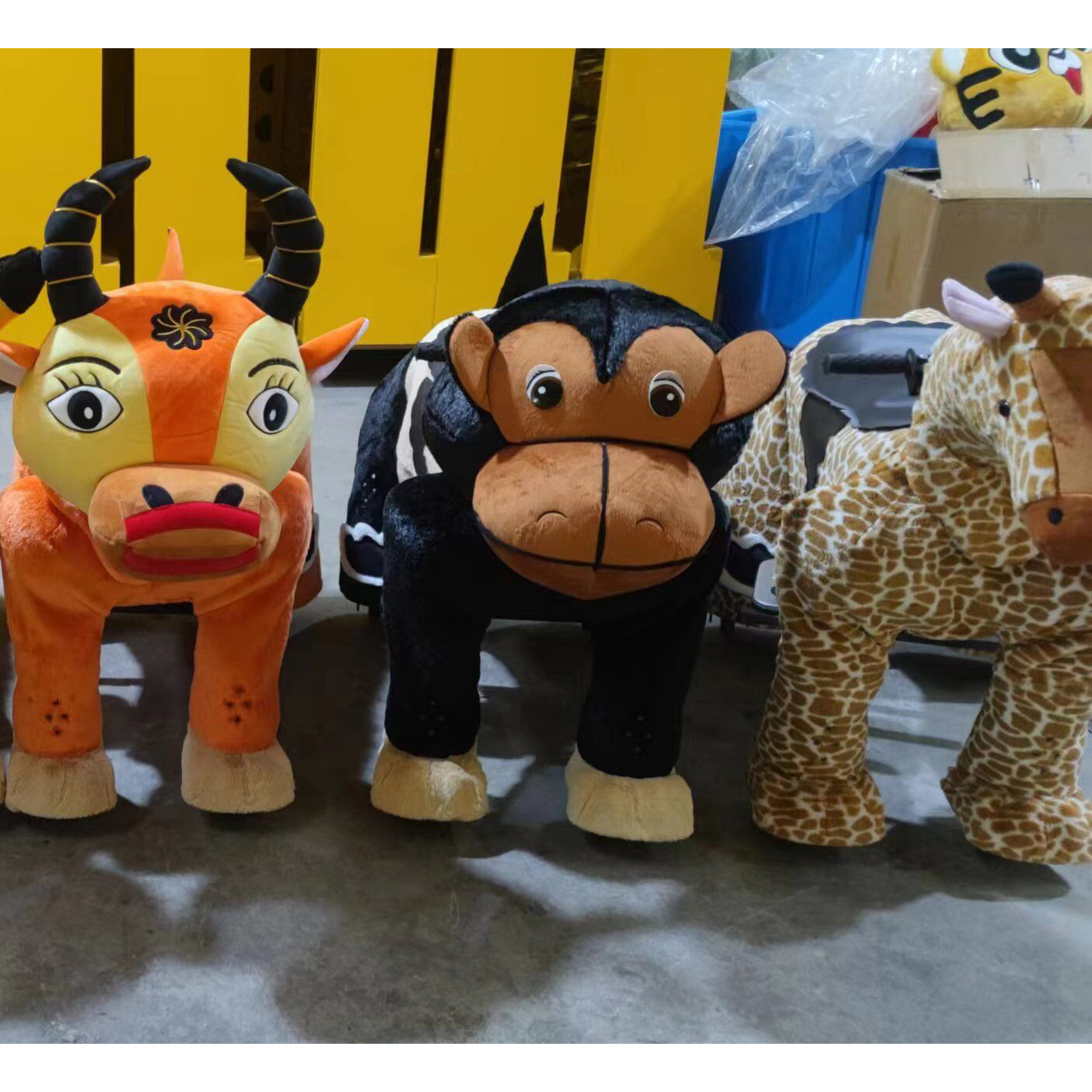 Factory Wholesale Plush Four Wheeler Animal Rides Scooters for Kids Unisex Ride on Toy for Shopping Centers