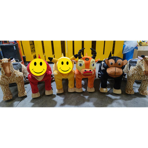 Factory Wholesale Plush Four Wheeler Animal Rides Scooters for Kids Unisex Ride on Toy for Shopping Centers