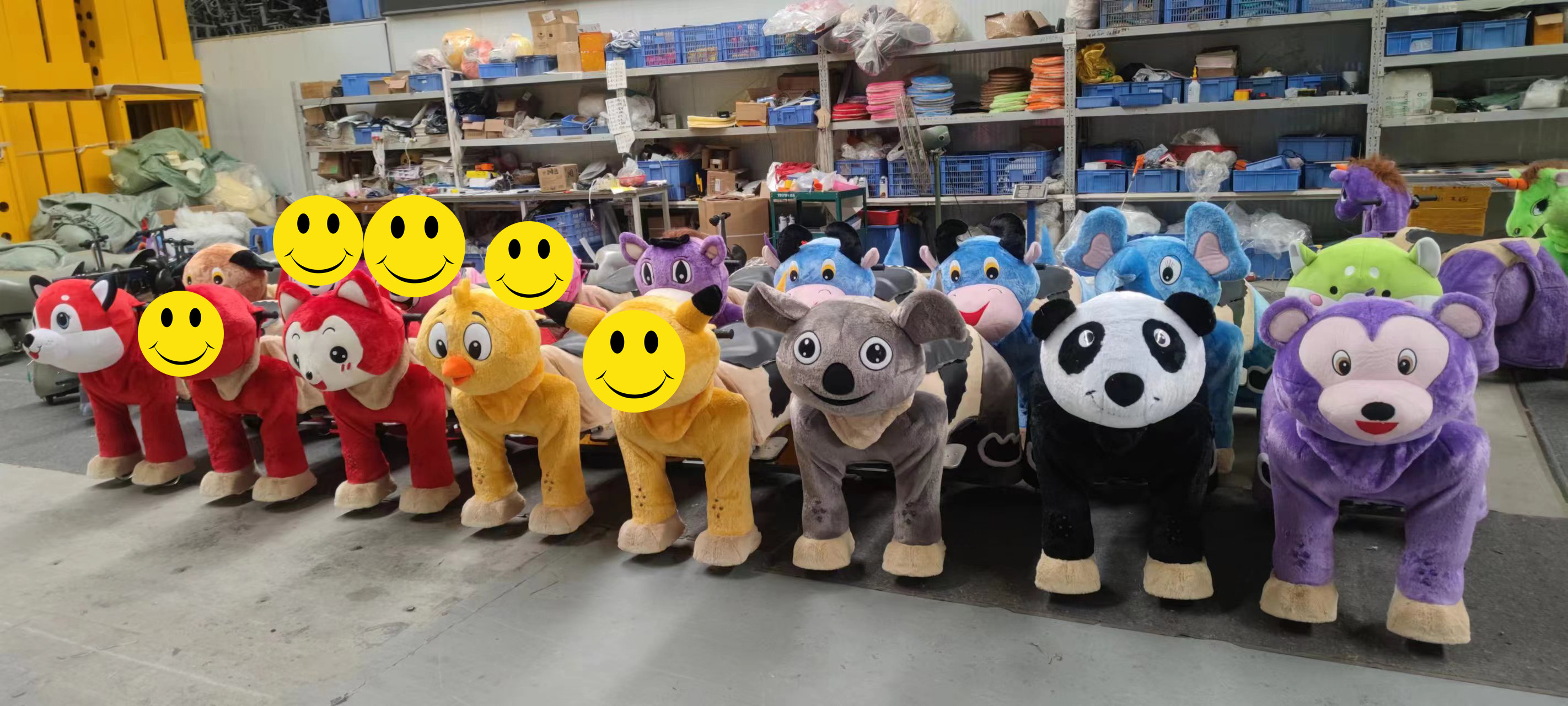 Factory Wholesale Plush Four Wheeler Animal Rides Scooters for Kids Unisex Ride on Toy for Shopping Centers