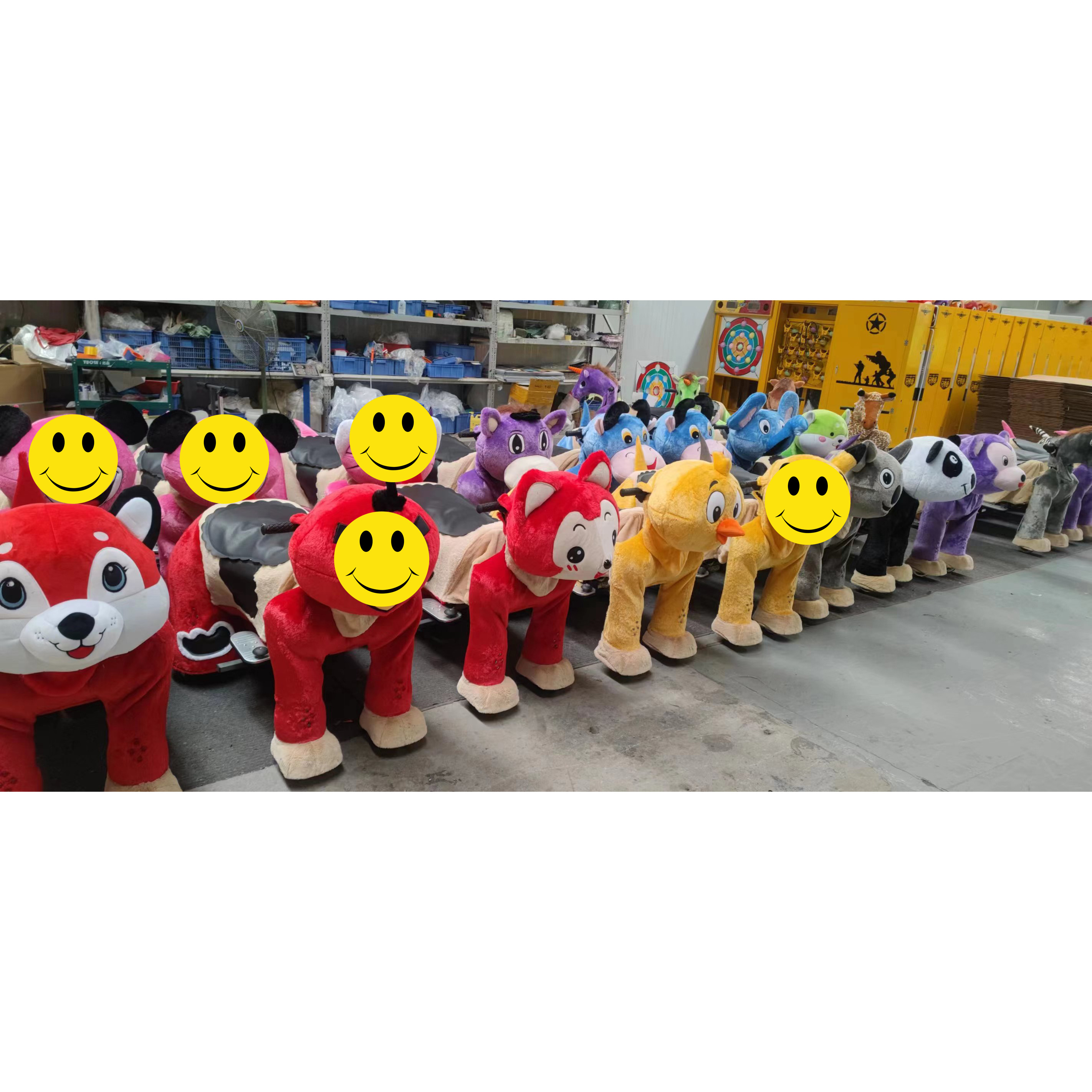 Factory Wholesale Plush Four Wheeler Animal Rides Scooters for Kids Unisex Ride on Toy for Shopping Centers