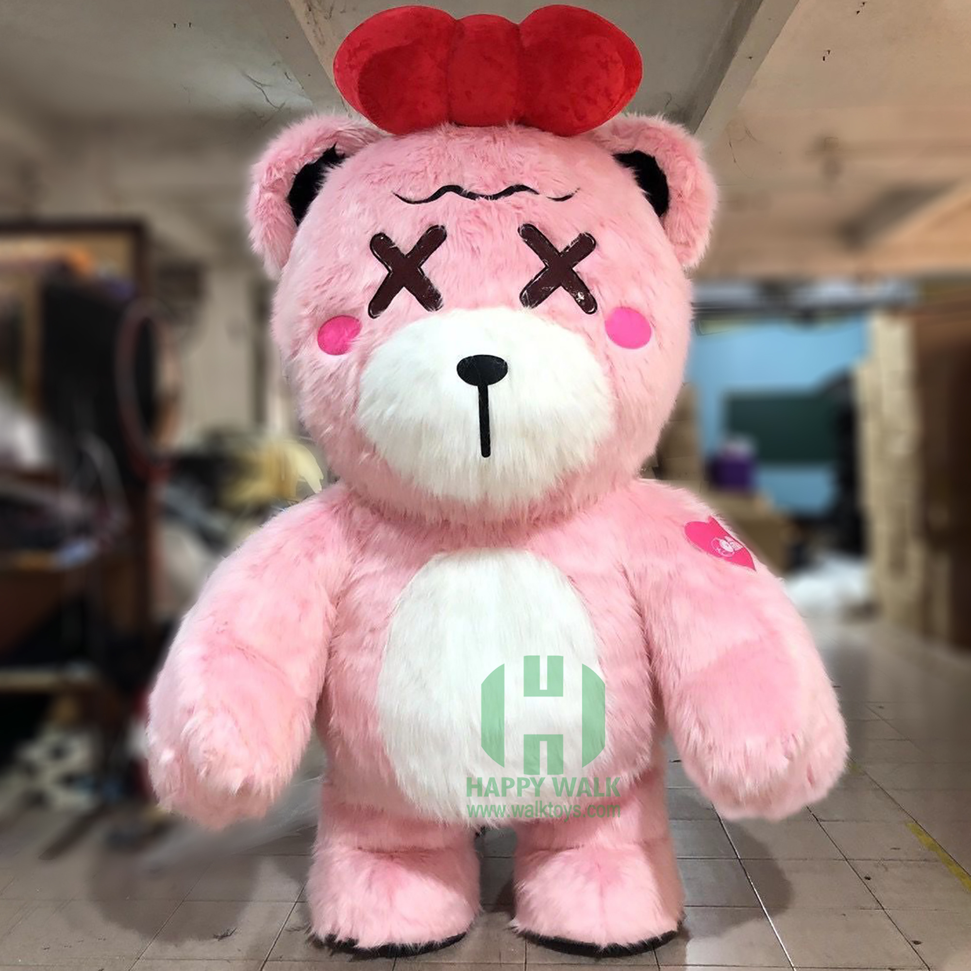 Enjoyment CE inflatable giant 2M/2.6/3M inflatable pink bear mascot costume