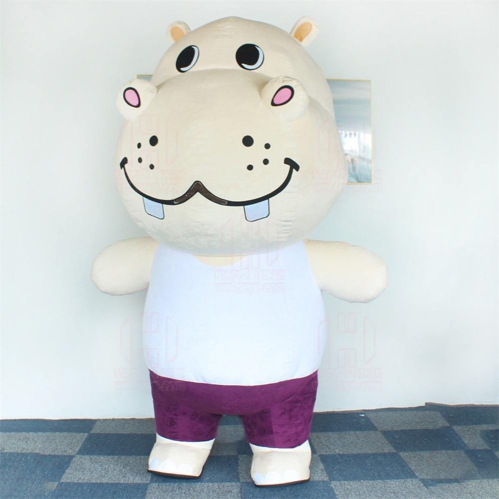 HAPPY WALK 2023 Customized Commercial inflatable animal mascot custom color inflatable hippopotamus costume for sale