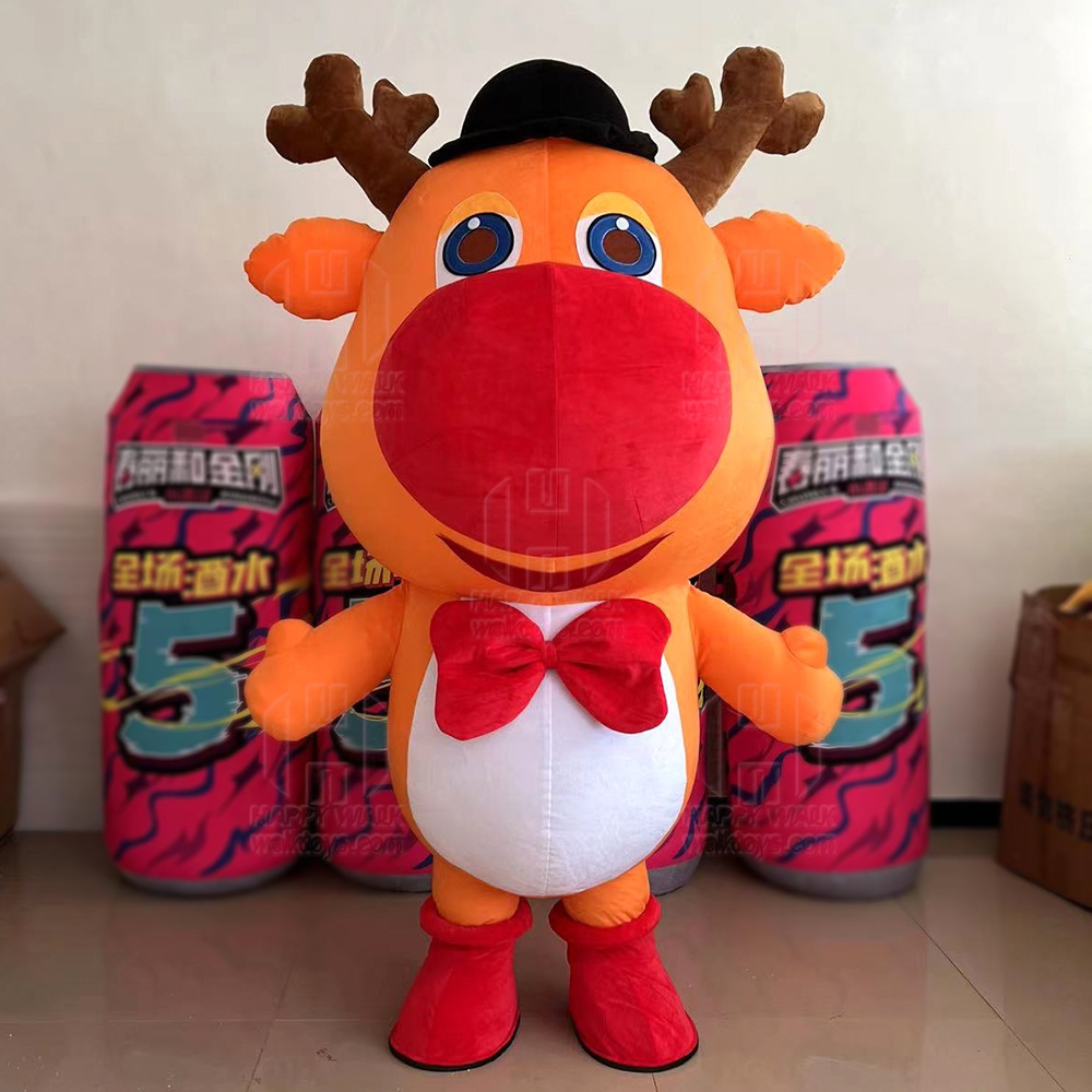 HAPPY WALK 2023 Customized Inflatable Christmas moose cartoon Cosplay walking Animal inflatable mascot costume