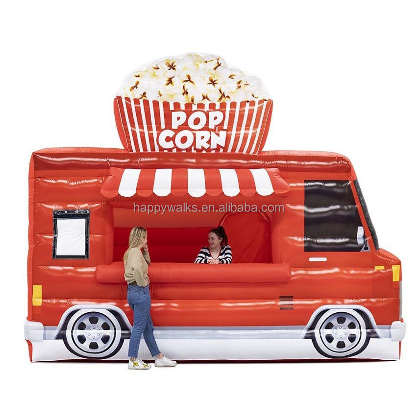 2023 Factory Custom Red Inflatable Popcorn Cart Booth Tent Burger Cart Food Booth Inflatable Tent