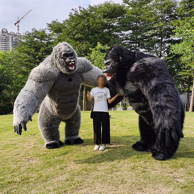 2.6m Custom King Kong Monkey Gorilla Mascot Costume Unisex Plush Inflatable Gorilla Mascot Costume Suit for Adults for Carnival