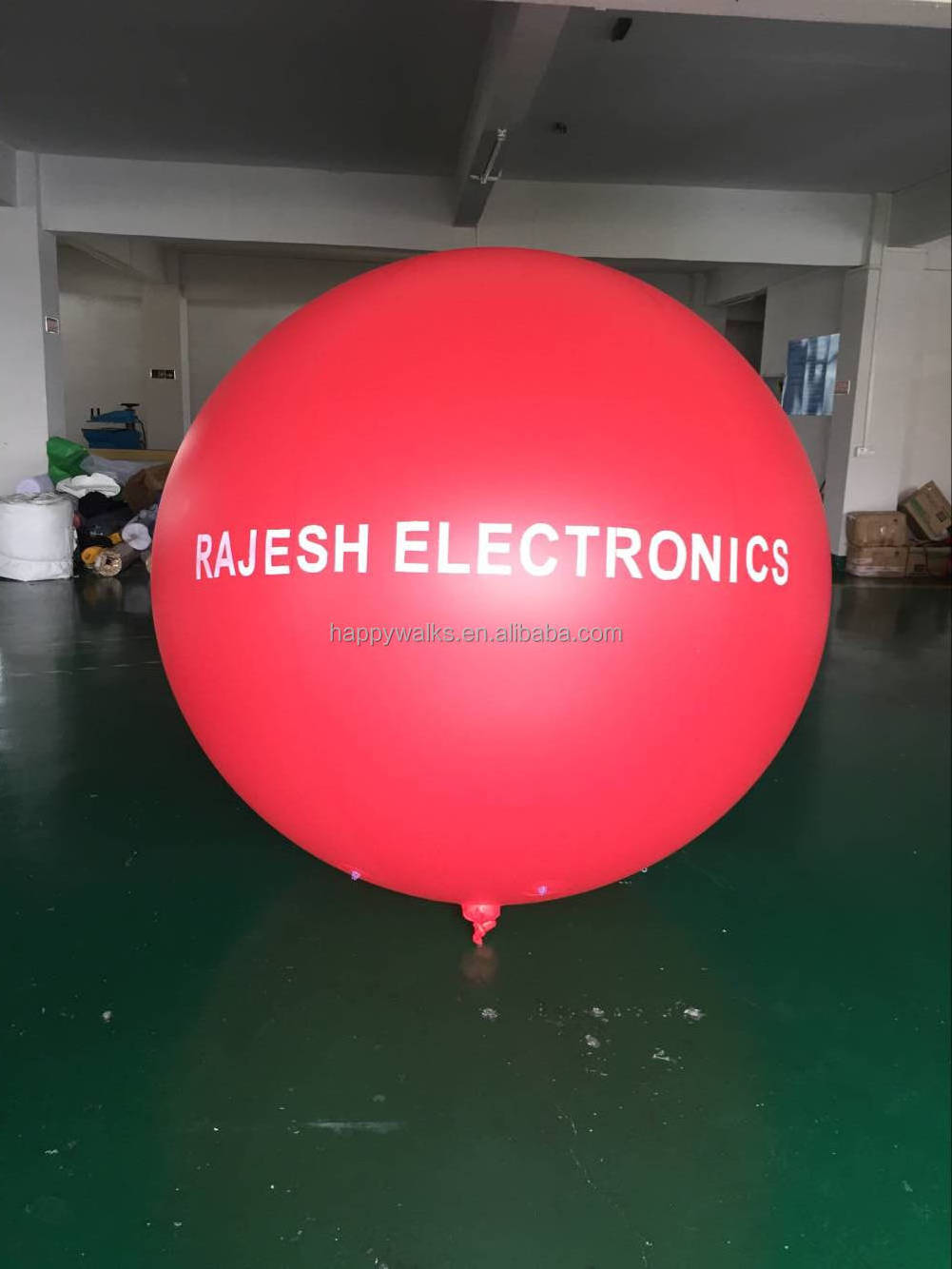 Happy Walk Commercial Outdoor Inflatable Helium Red Ballon Customized LOGO with LED Light Inflatable Sky Advertising balloon