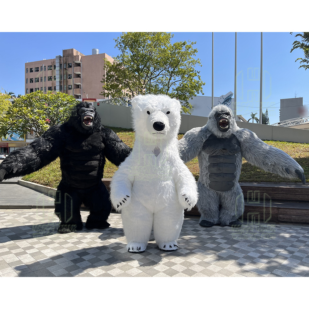 Customized animal mascot cartoon inflatable realistic gorilla costume for adult