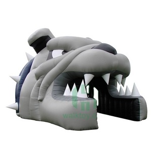 Outdoor party Wolf Themed Customized inflatable tunnel tent tiger moving bubble tent for advertising sale