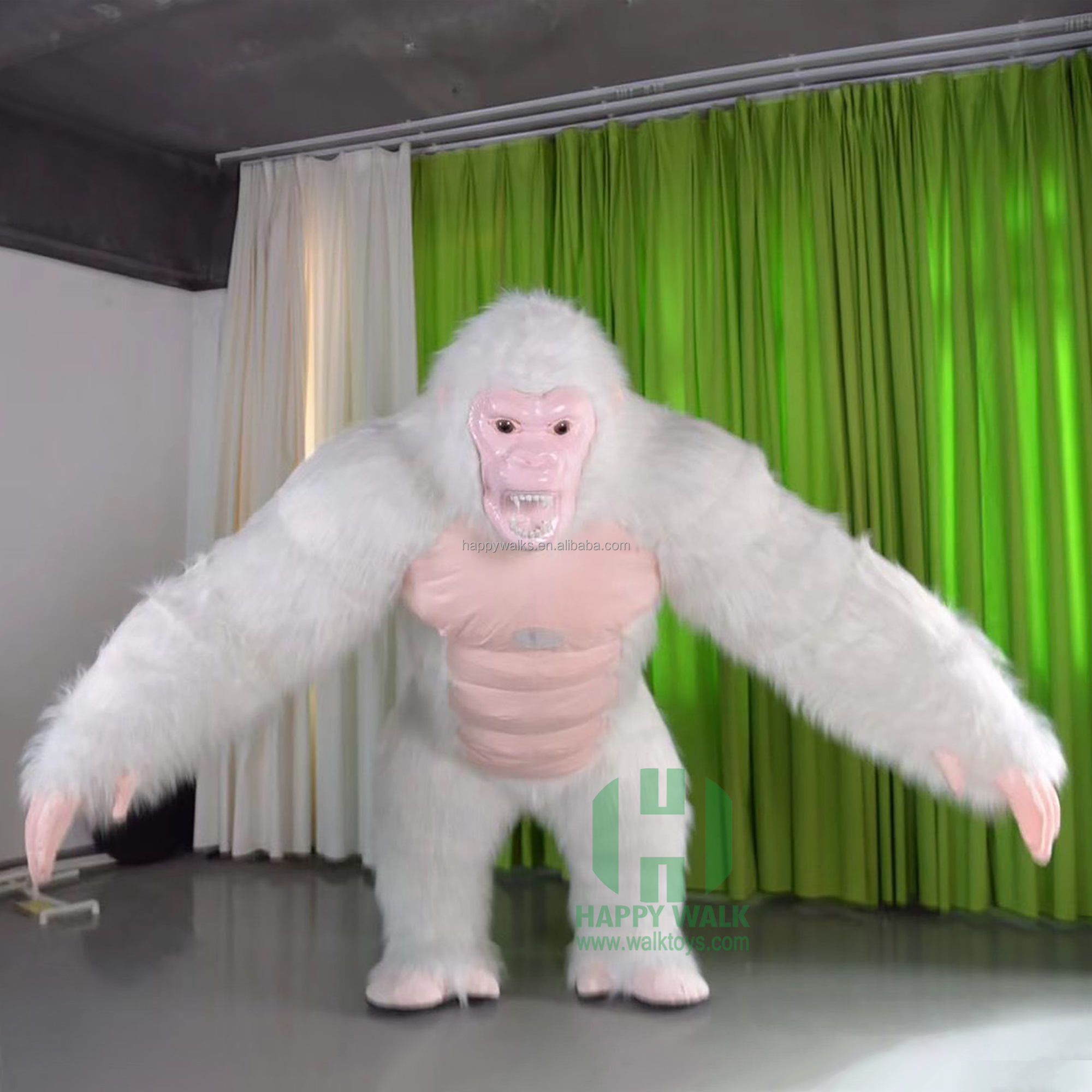 Factory Hot Sale Pure White Gorilla Inflatable Cartoon Costume Adult COS Animal Costume