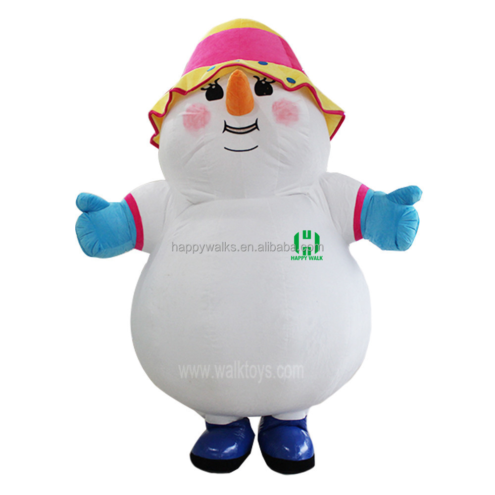 Popular Hot Sale  Mascot Costume  Party Dress inflatable snowman mascot costume for adult