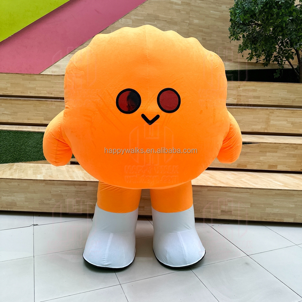 Happy Island Walking inflatable Big orange inflatable plush cartoon gender reveal mascot