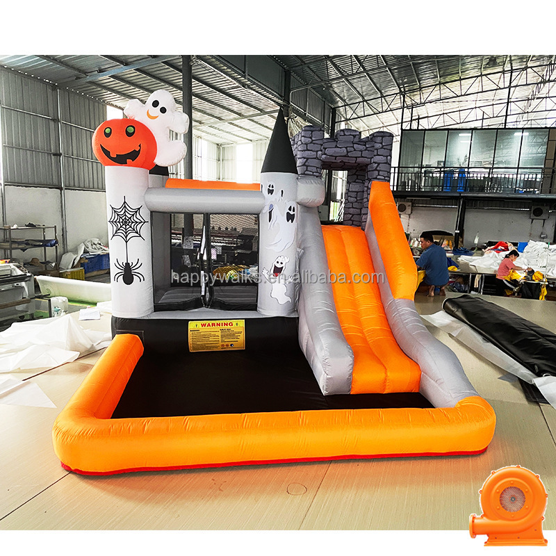 Halloween Party Inflatable Bouncer House Combo With Slide Pool for Rental